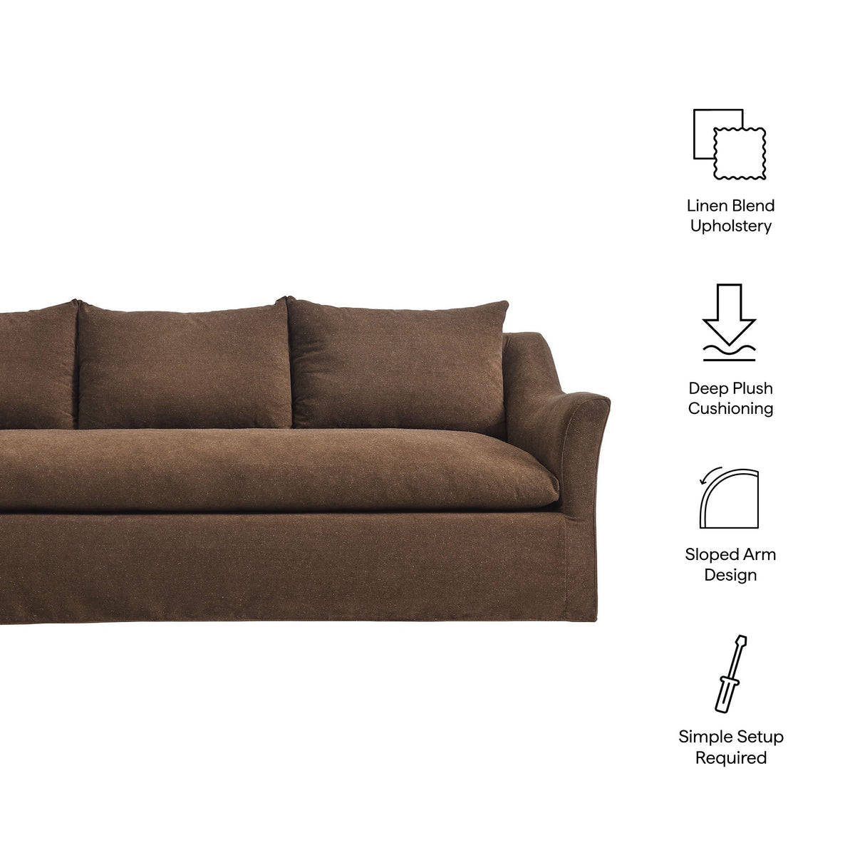 Somerset 92" Slipcovered Linen Blend Sofa - view 25