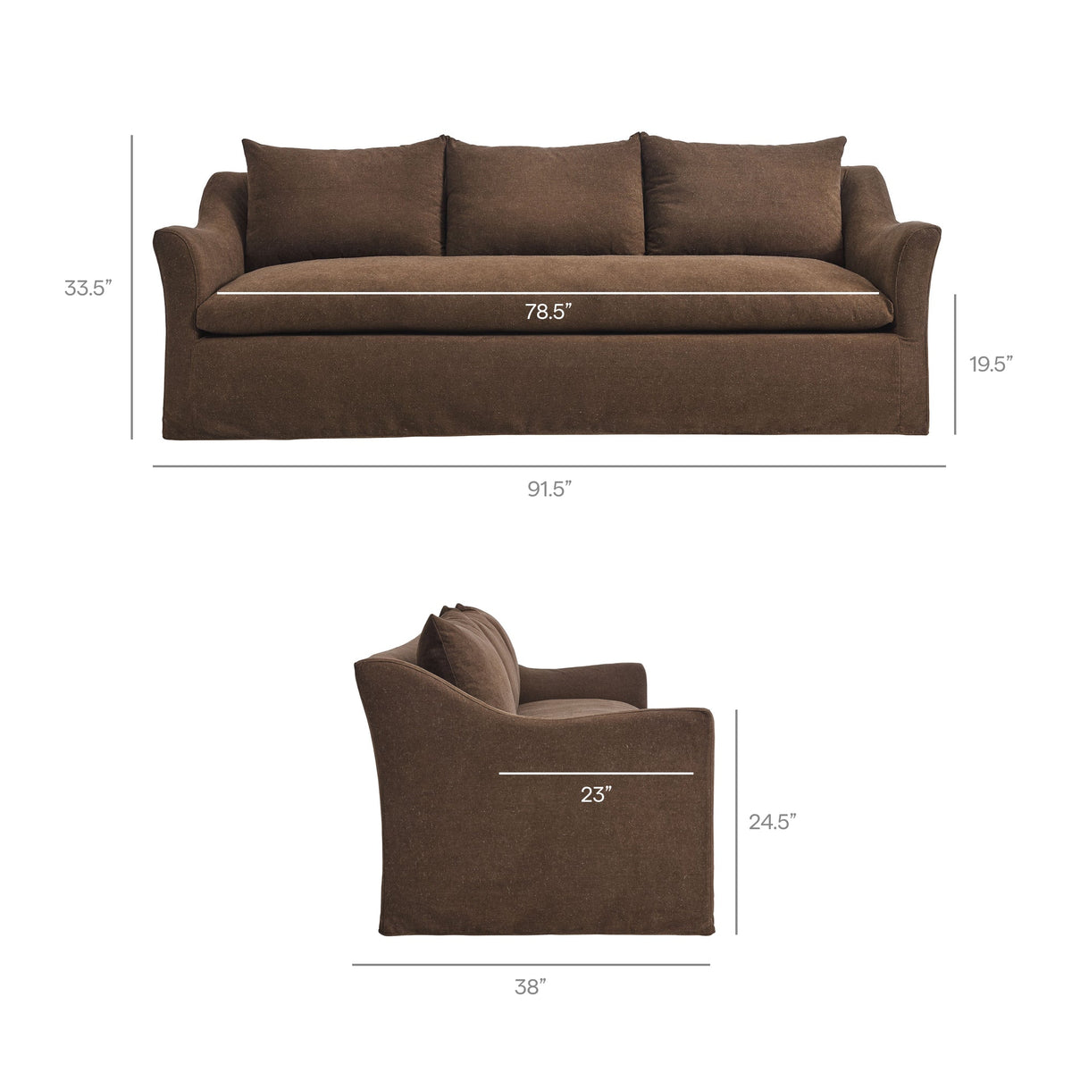 Somerset 92" Slipcovered Linen Blend Sofa - view 28