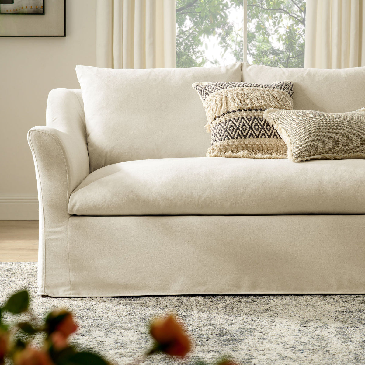 Somerset 92" Slipcovered Linen Blend Sofa - view 17