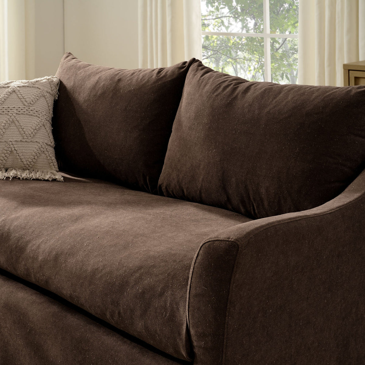 Somerset 70" Slipcovered Linen Blend Loveseat