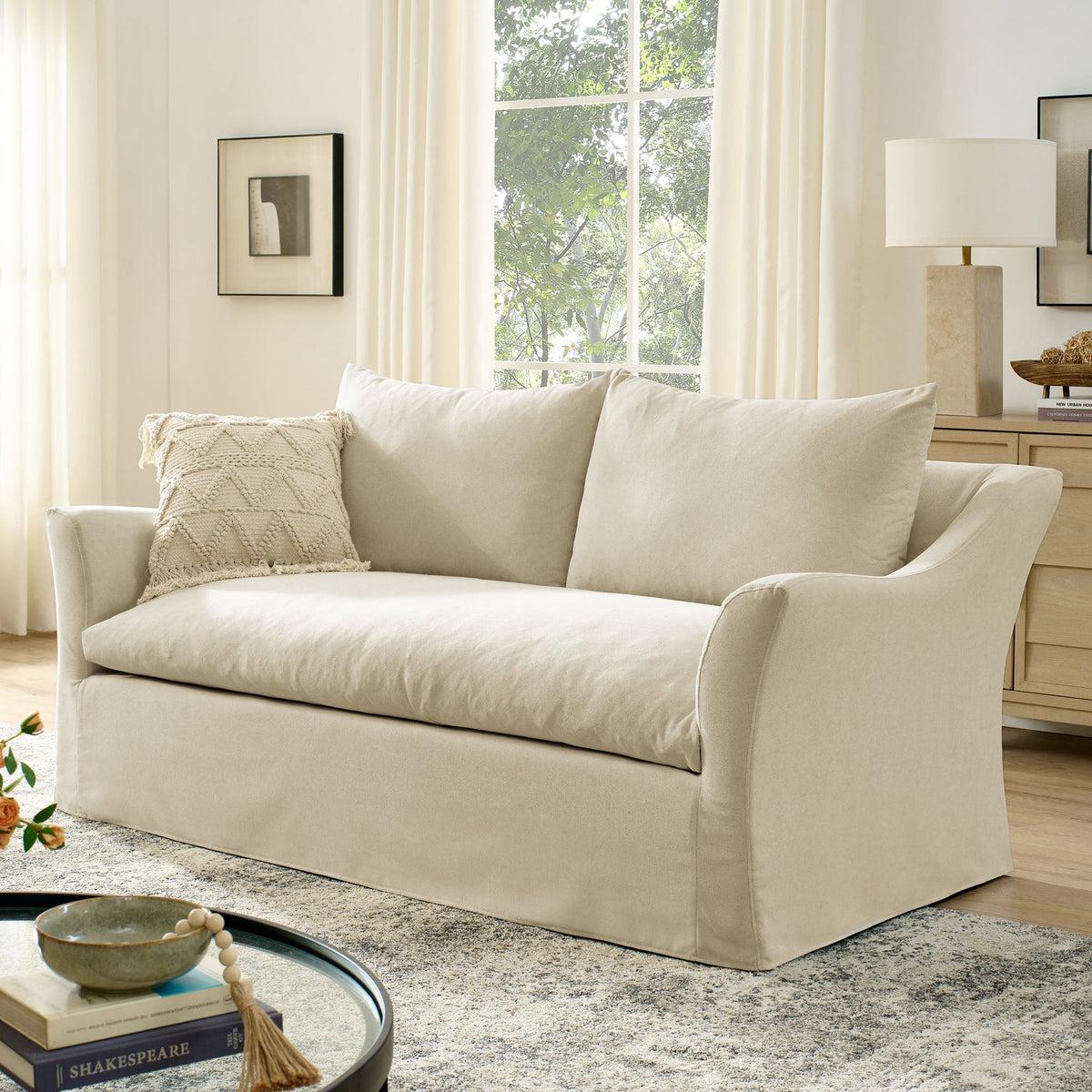 Somerset 70" Slipcovered Linen Blend Loveseat