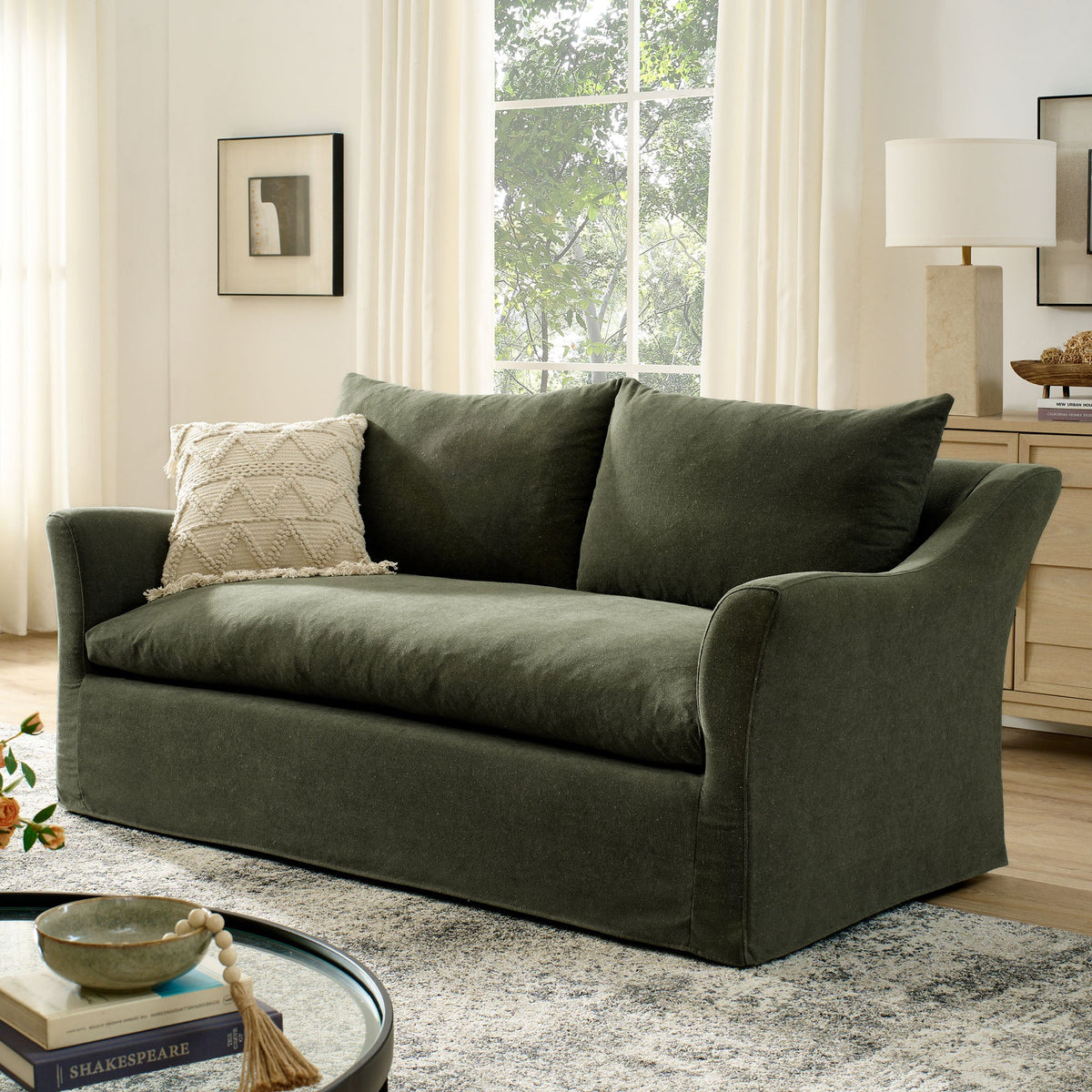 Somerset 70" Slipcovered Linen Blend Loveseat