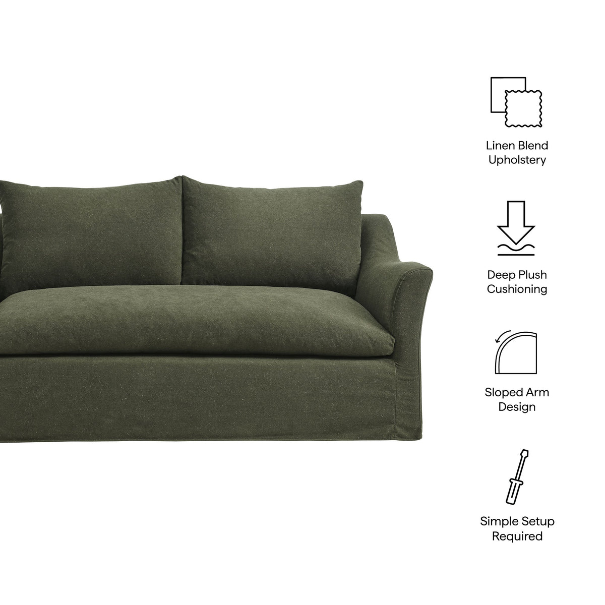 Somerset 70" Slipcovered Linen Blend Loveseat