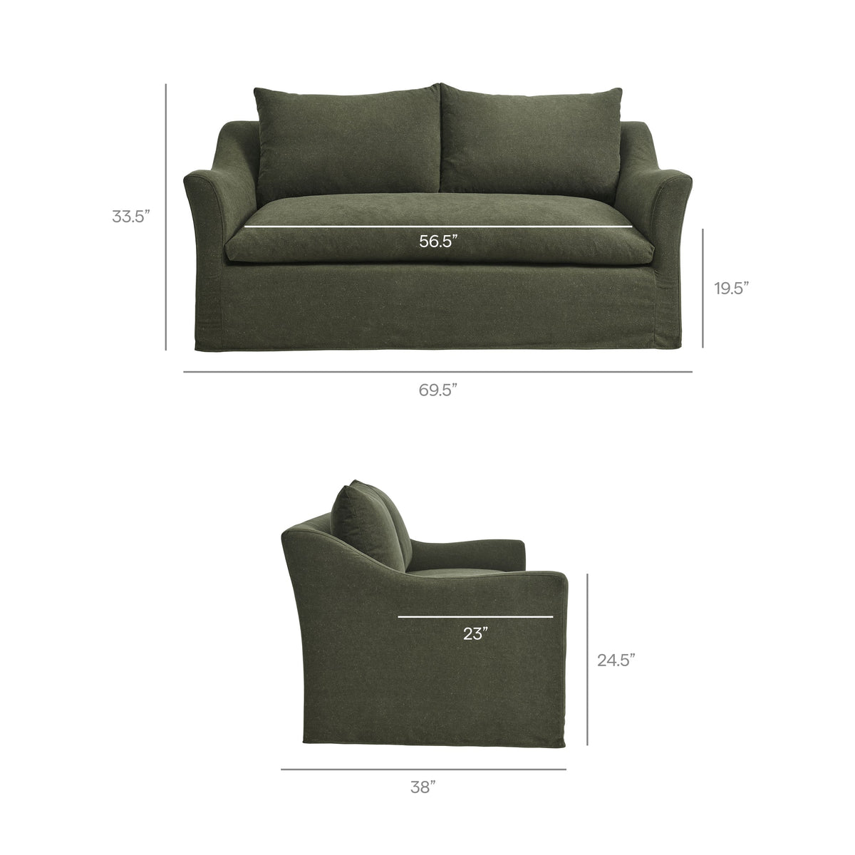 Somerset 70" Slipcovered Linen Blend Loveseat