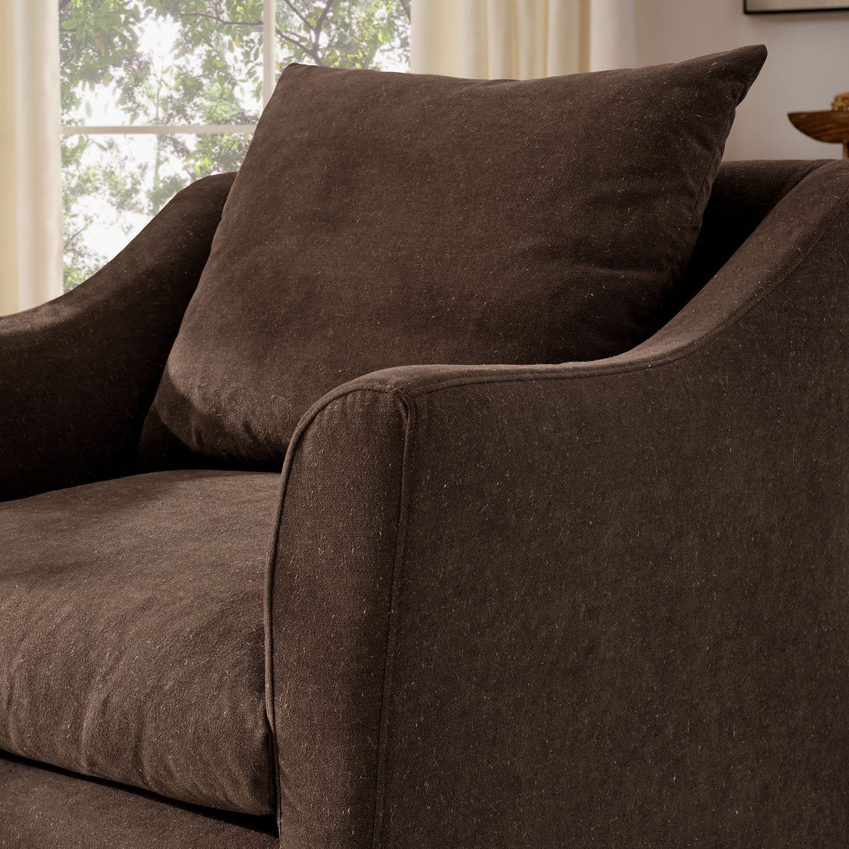 Somerset Slipcovered Linen Blend Armchair