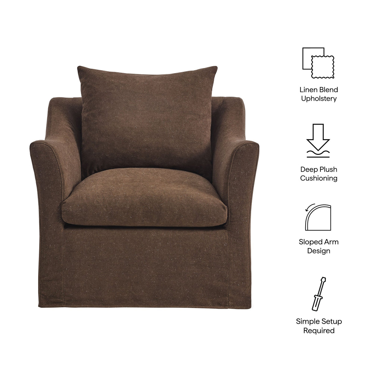 Somerset Slipcovered Linen Blend Armchair