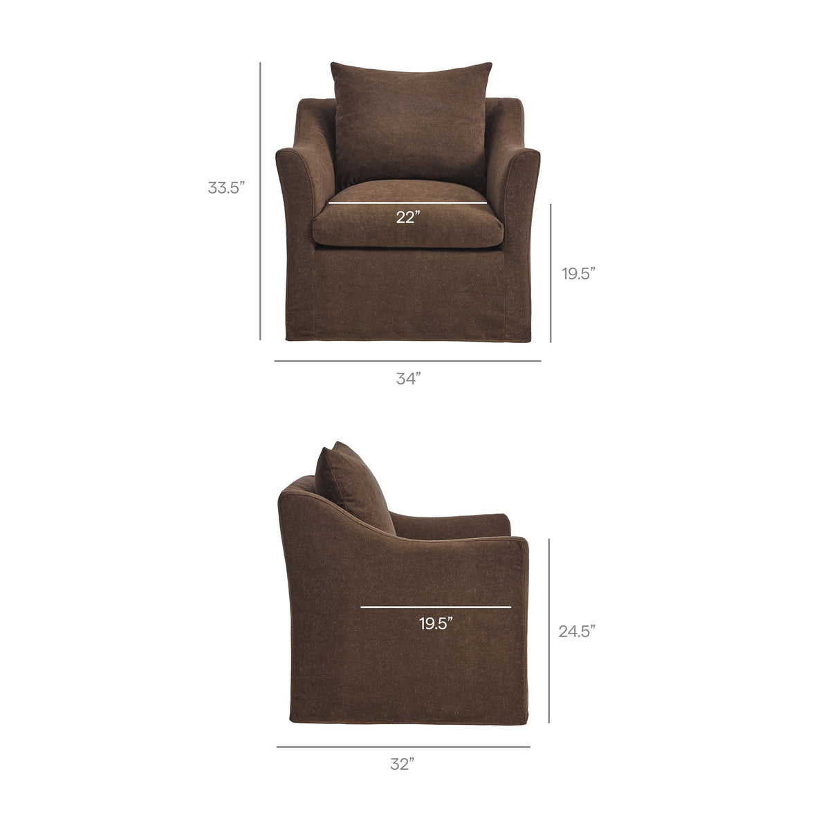 Somerset Slipcovered Linen Blend Armchair