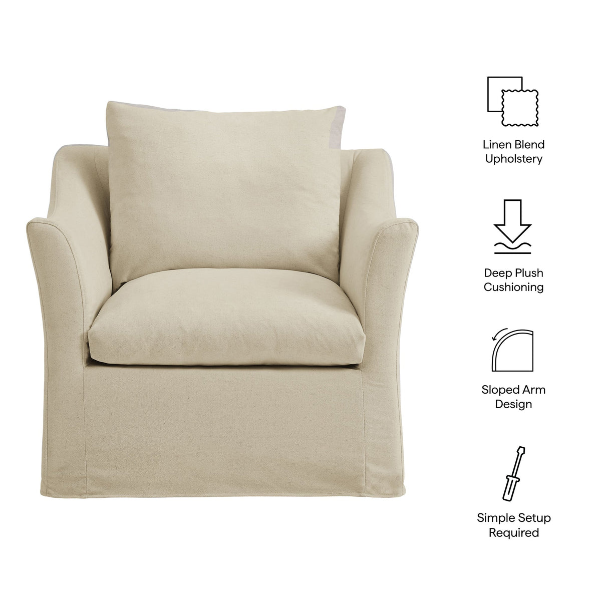 Somerset Slipcovered Linen Blend Armchair