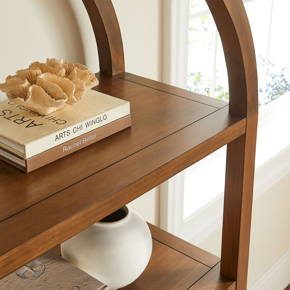 Vexley 60 Inch Arched Bookshelf