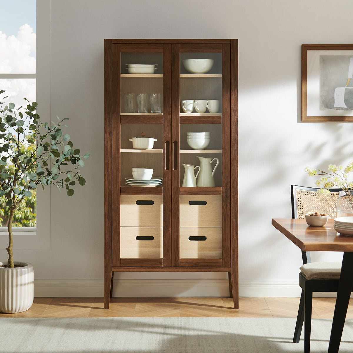 Nell 71" Glass Door Tall Display Storage Cabinet - view 8