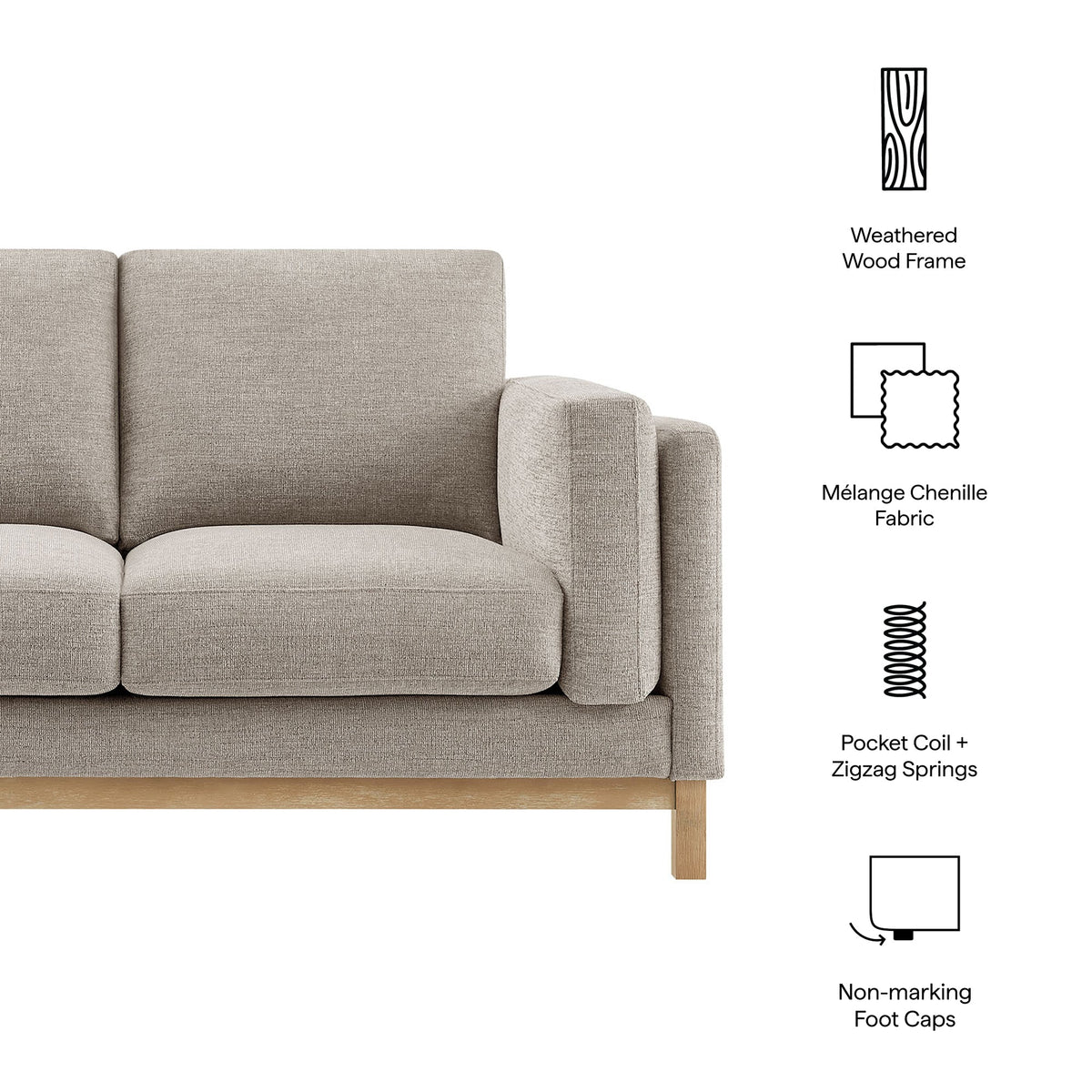Roscoe 63 inch Fabric Loveseat
