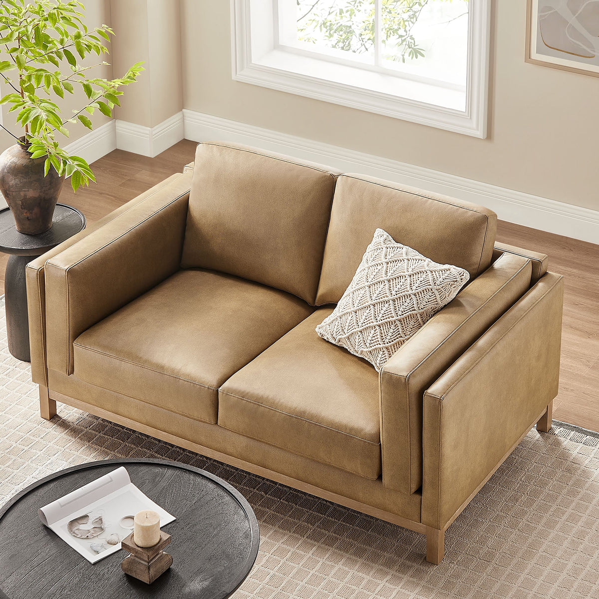 Roscoe 63 inch Vegan Leather Loveseat