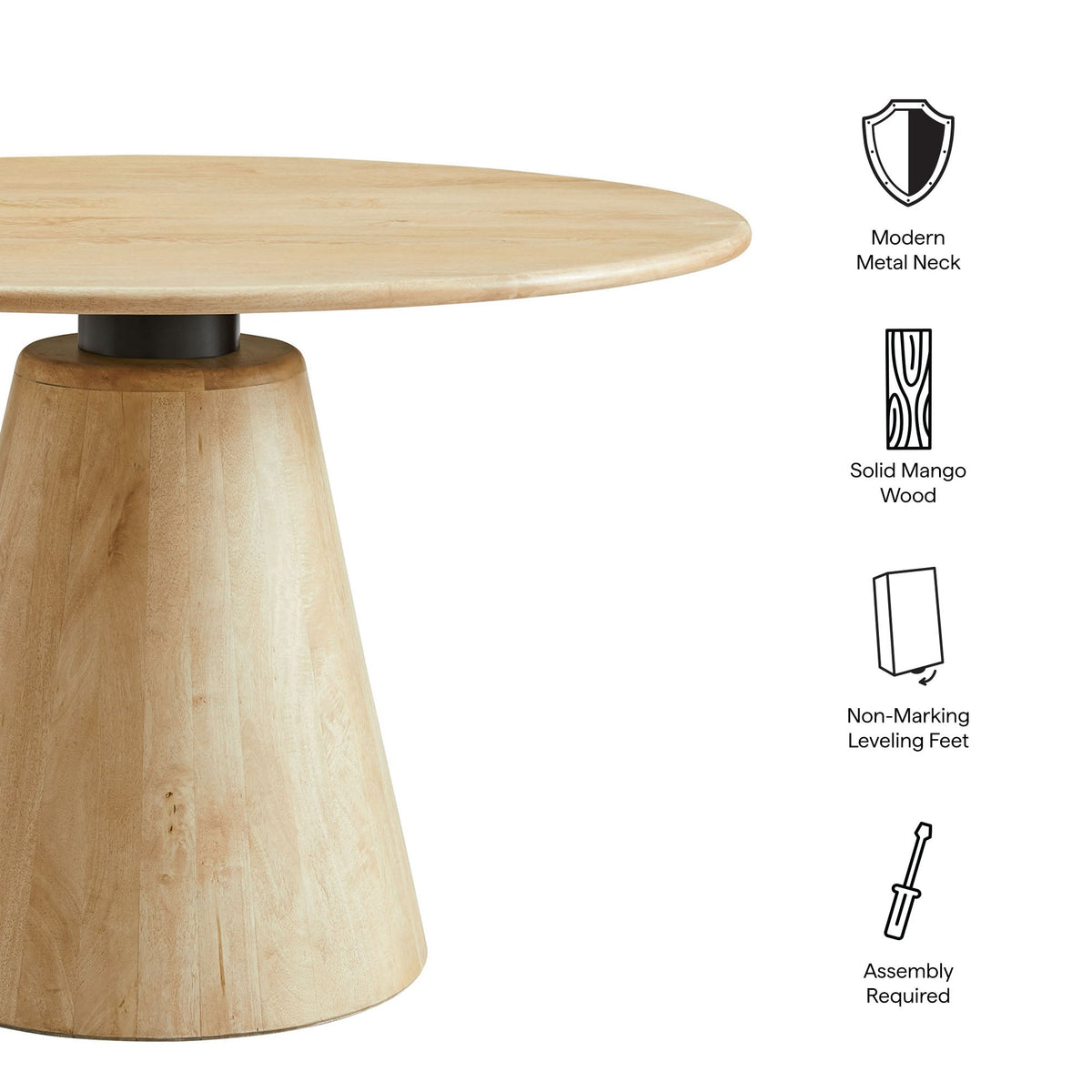 Sabelle 47" Round Wood Dining Table
