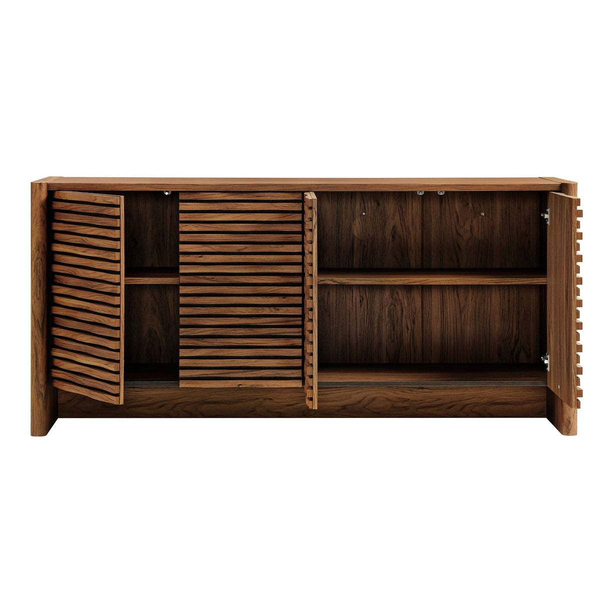 Emric Wave 66" 4-Door Sideboard, Walnut - view 4