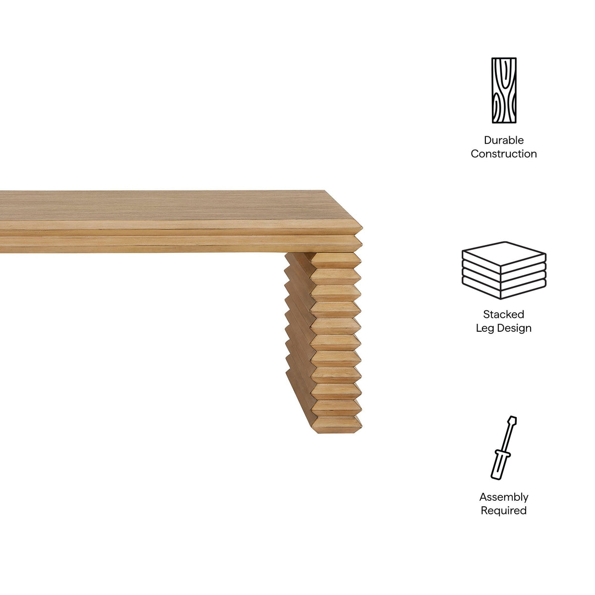 Canto Rectangular Stacked Design Coffee Table - view 7