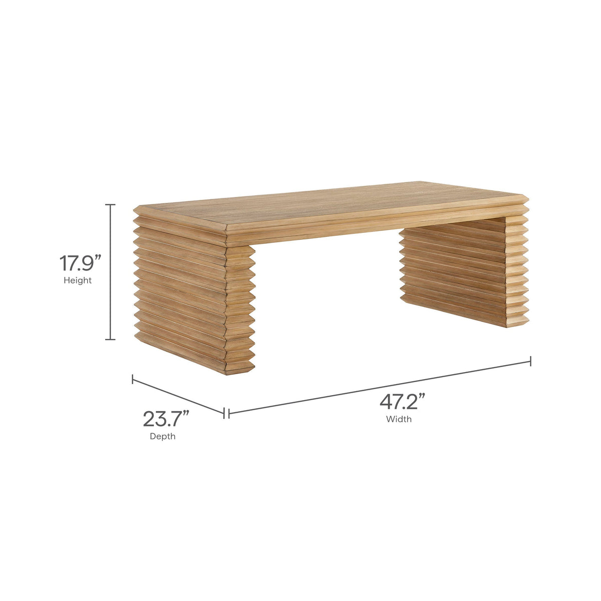 Canto Rectangular Stacked Design Coffee Table - view 8