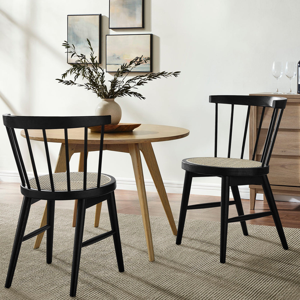 Lykke Curved Spindle Back Dining Chairs Set of 2 - view 16