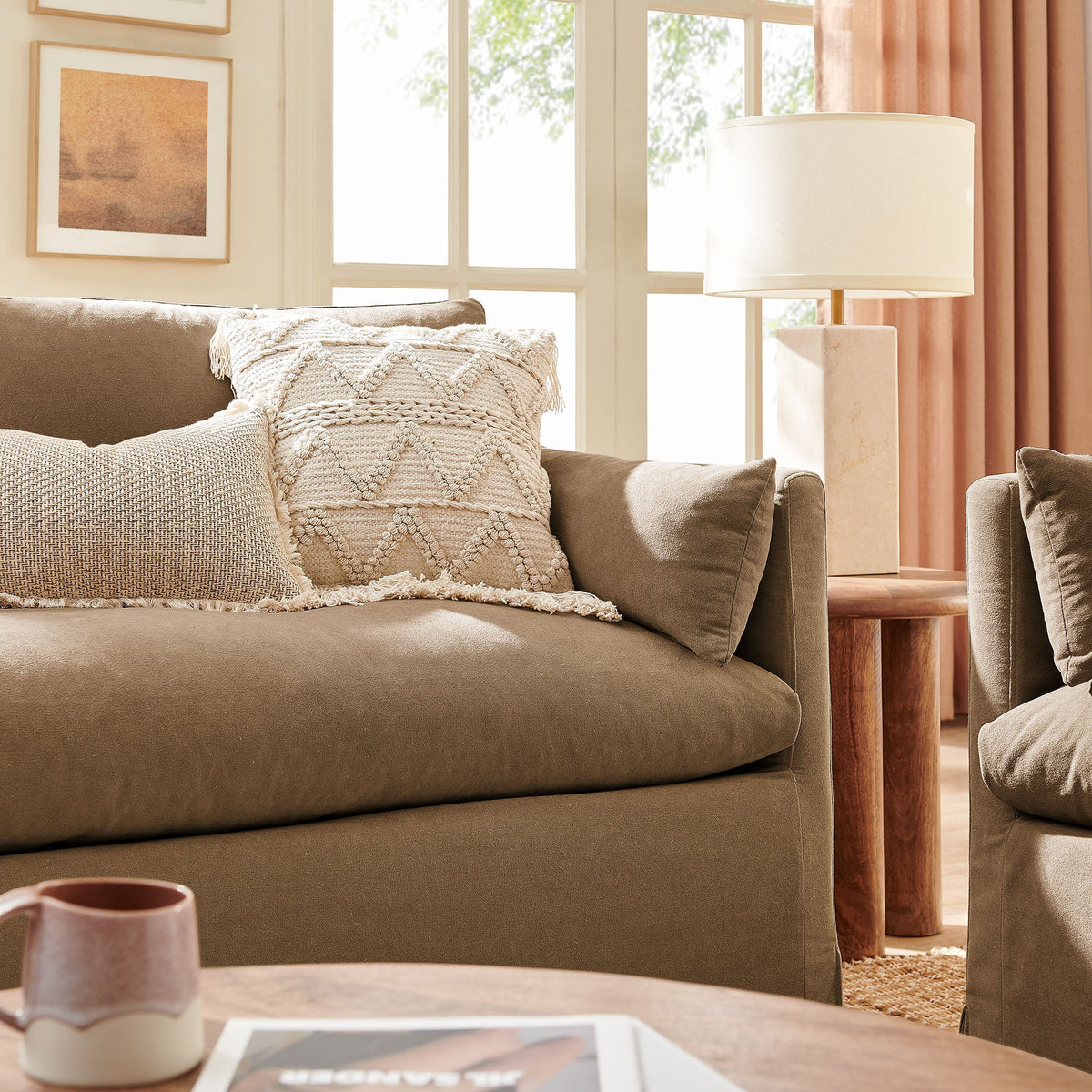 Wellfleet Slipcovered Linen-Blend Loveseat