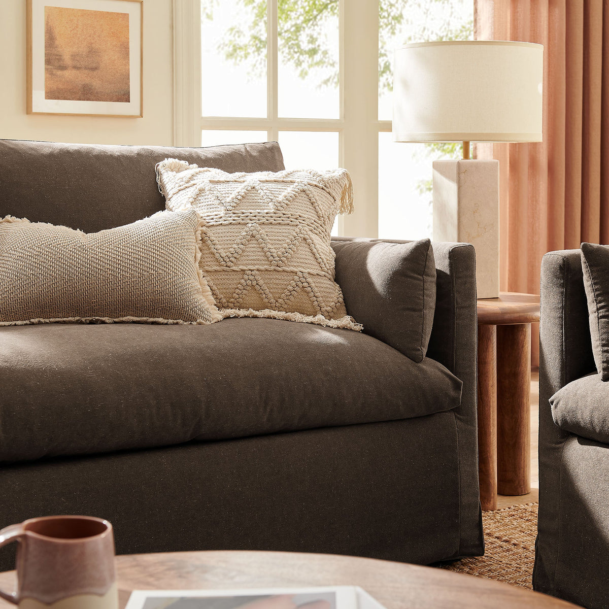 Wellfleet Slipcovered Linen-Blend Loveseat