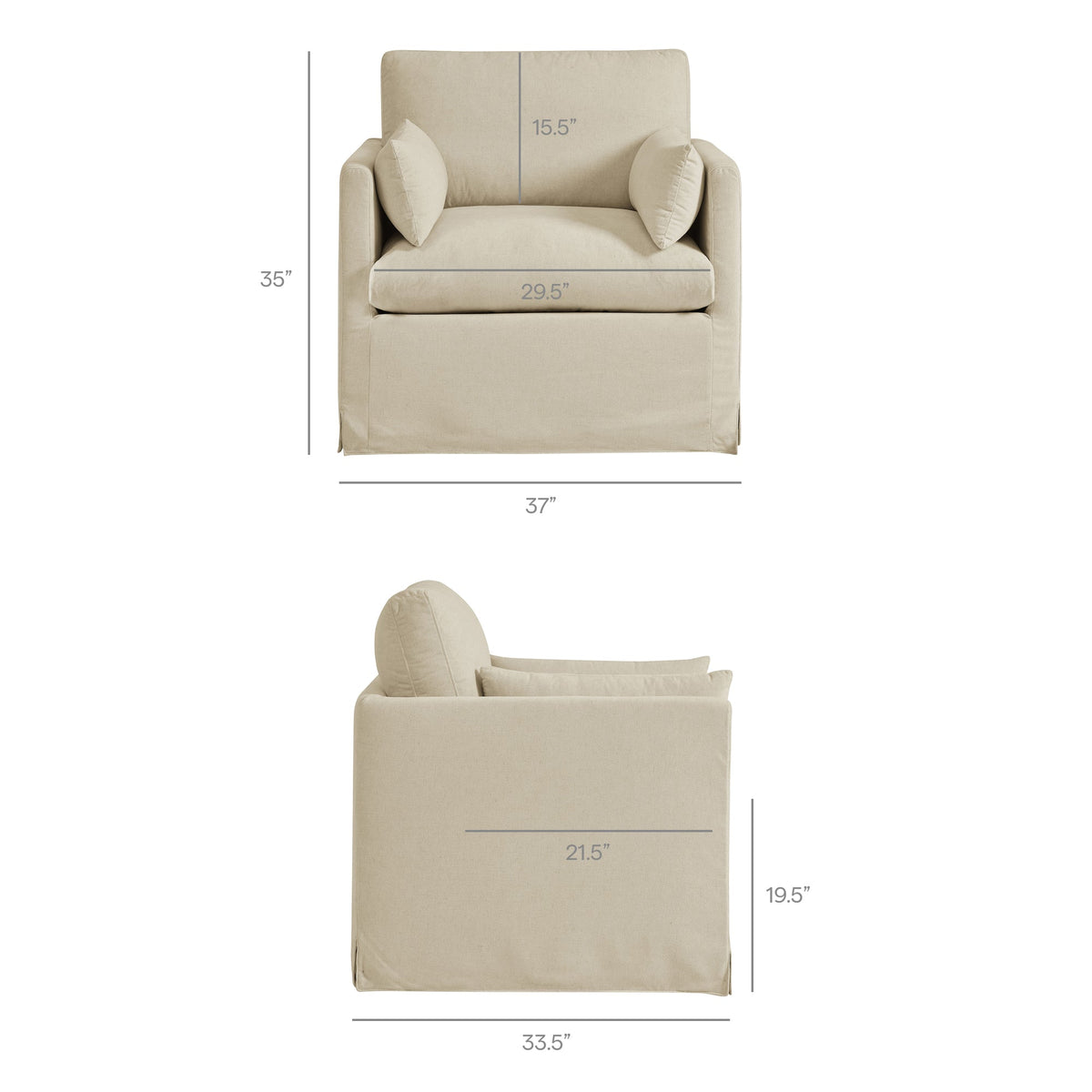 Wellfleet Slipcovered Linen-Blend Armchair