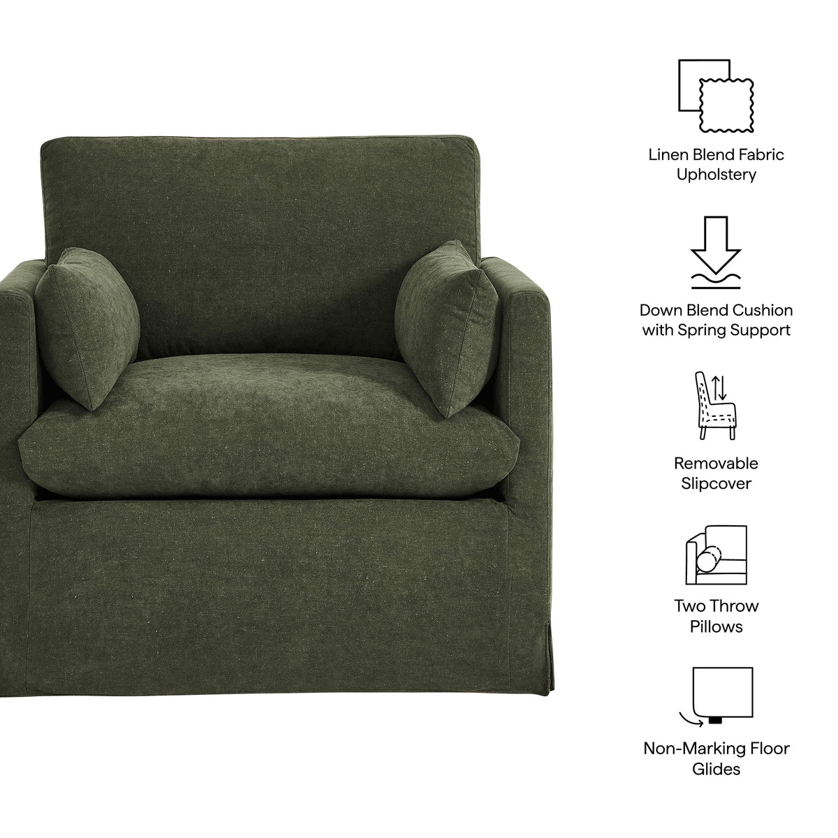 Wellfleet Slipcovered Linen-Blend Armchair