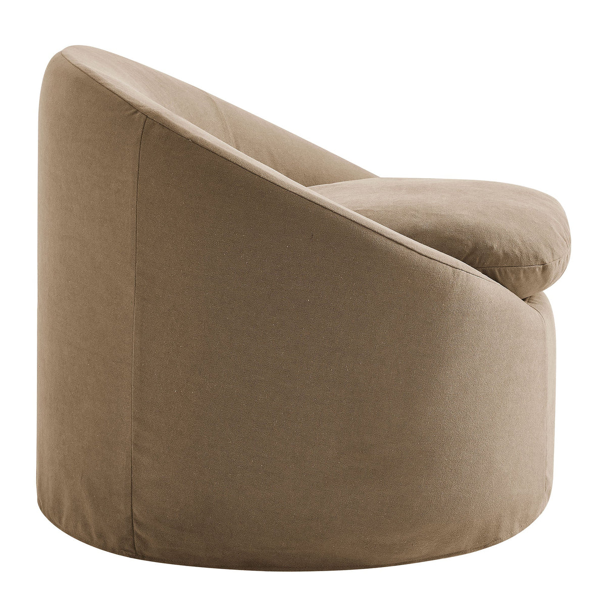 Sadie Slipcovered Linen-Blend Round Accent Chair