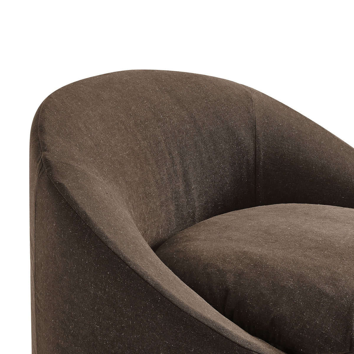 Sadie Slipcovered Linen-Blend Round Accent Chair