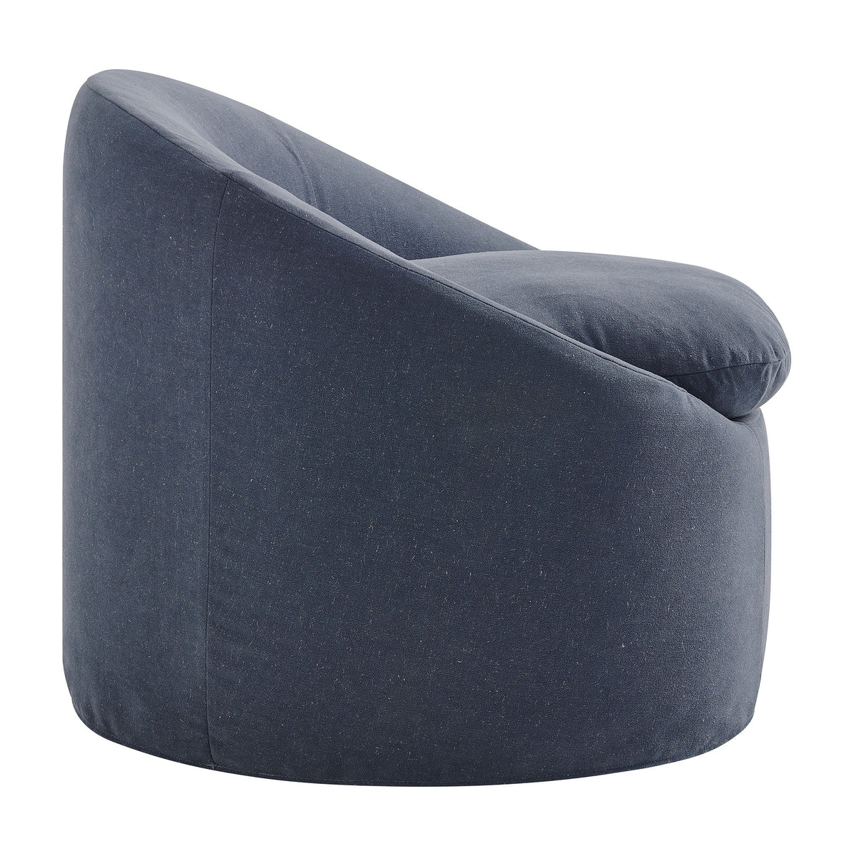 Sadie Slipcovered Linen-Blend Round Accent Chair