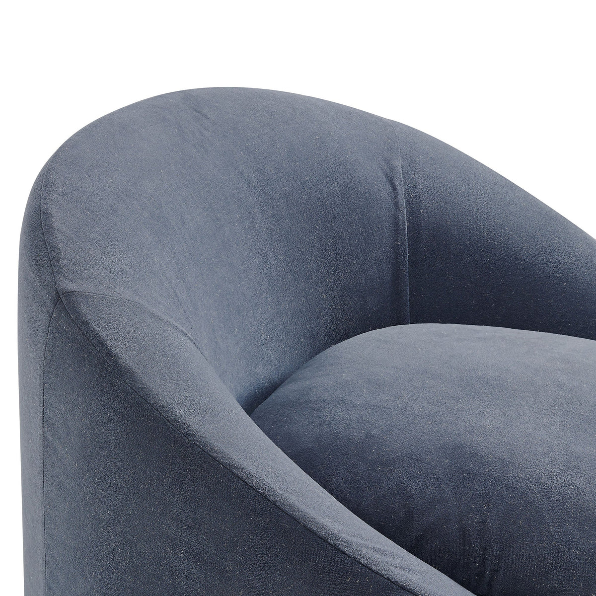 Sadie Slipcovered Linen-Blend Round Accent Chair