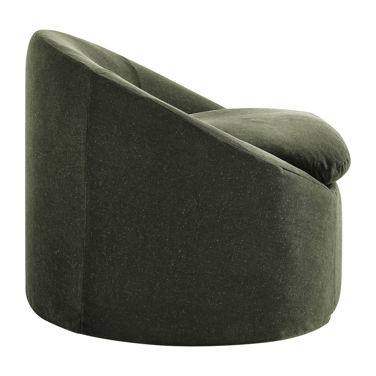 Sadie Slipcovered Linen-Blend Round Accent Chair