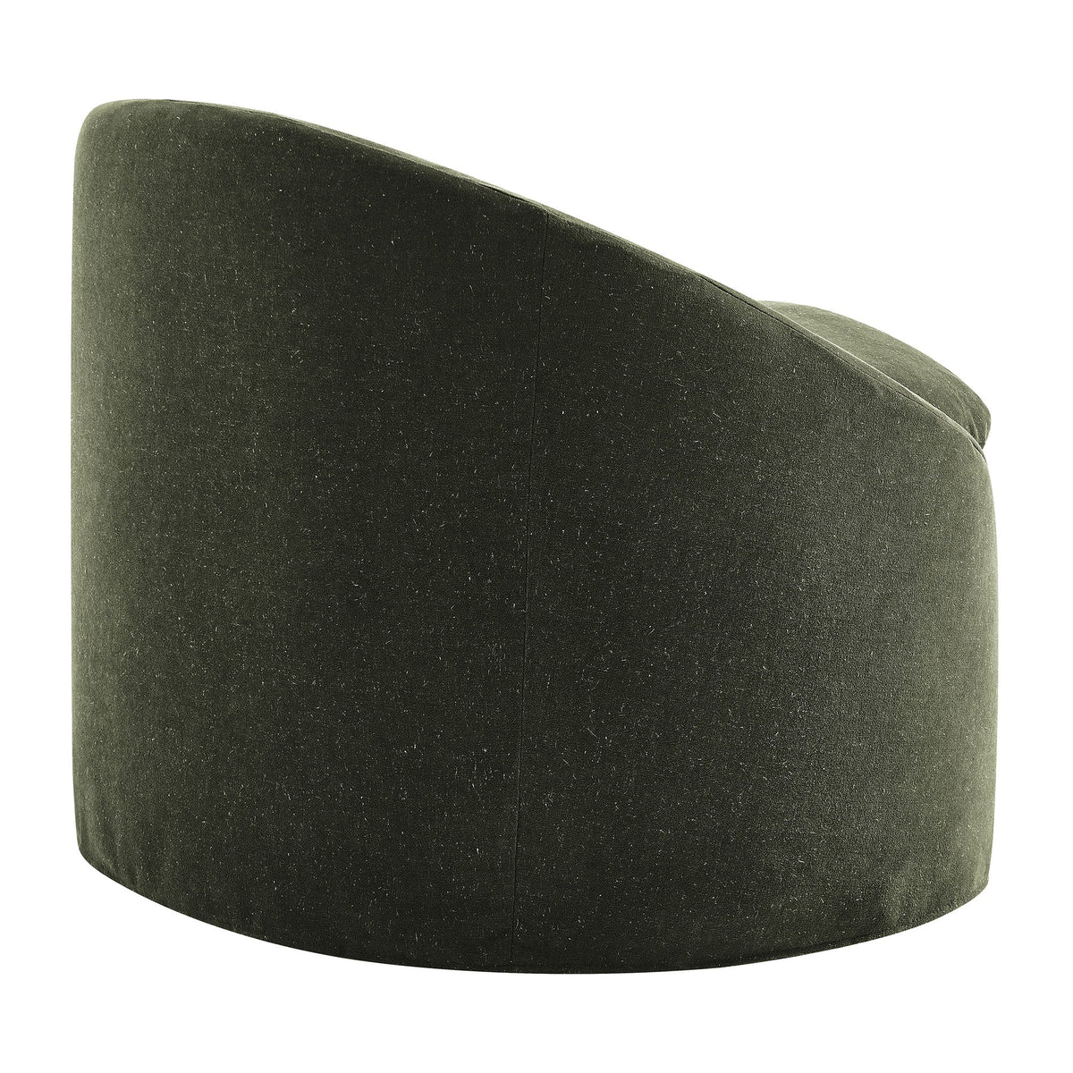 Sadie Slipcovered Linen-Blend Round Accent Chair
