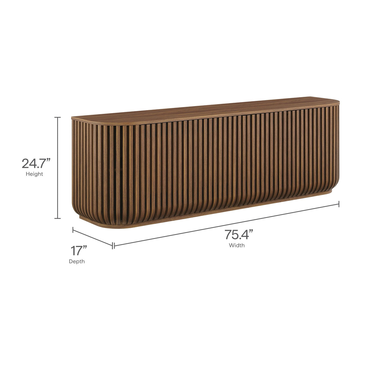 Fortitude 75" Curved Sideboard Storage Cabinet