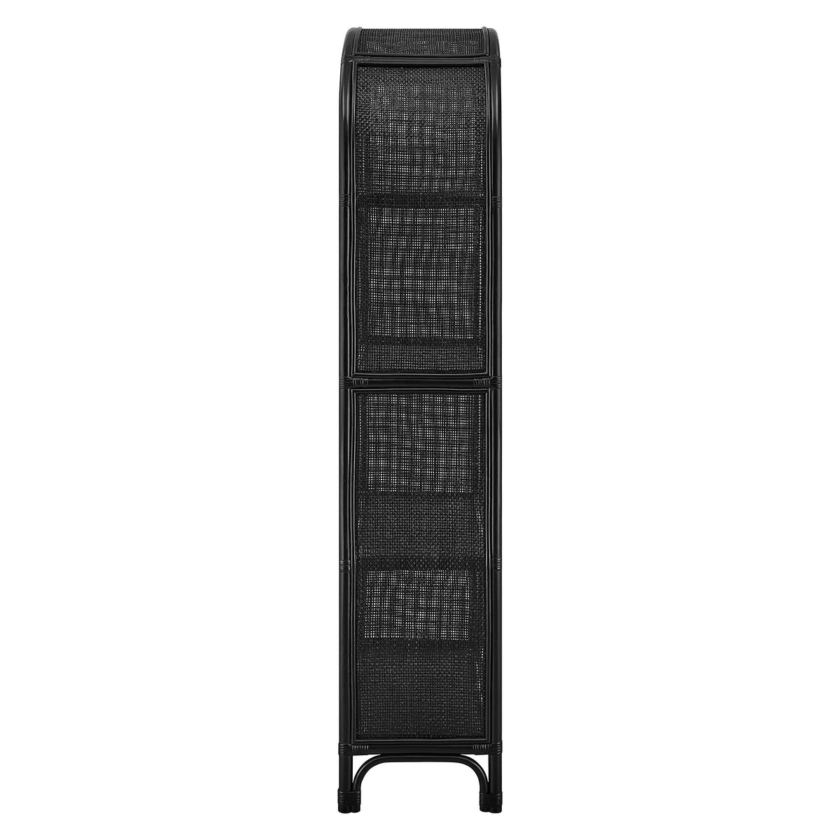 Celeste 67 Inch Tall Arched Natural Rattan Bookshelf
