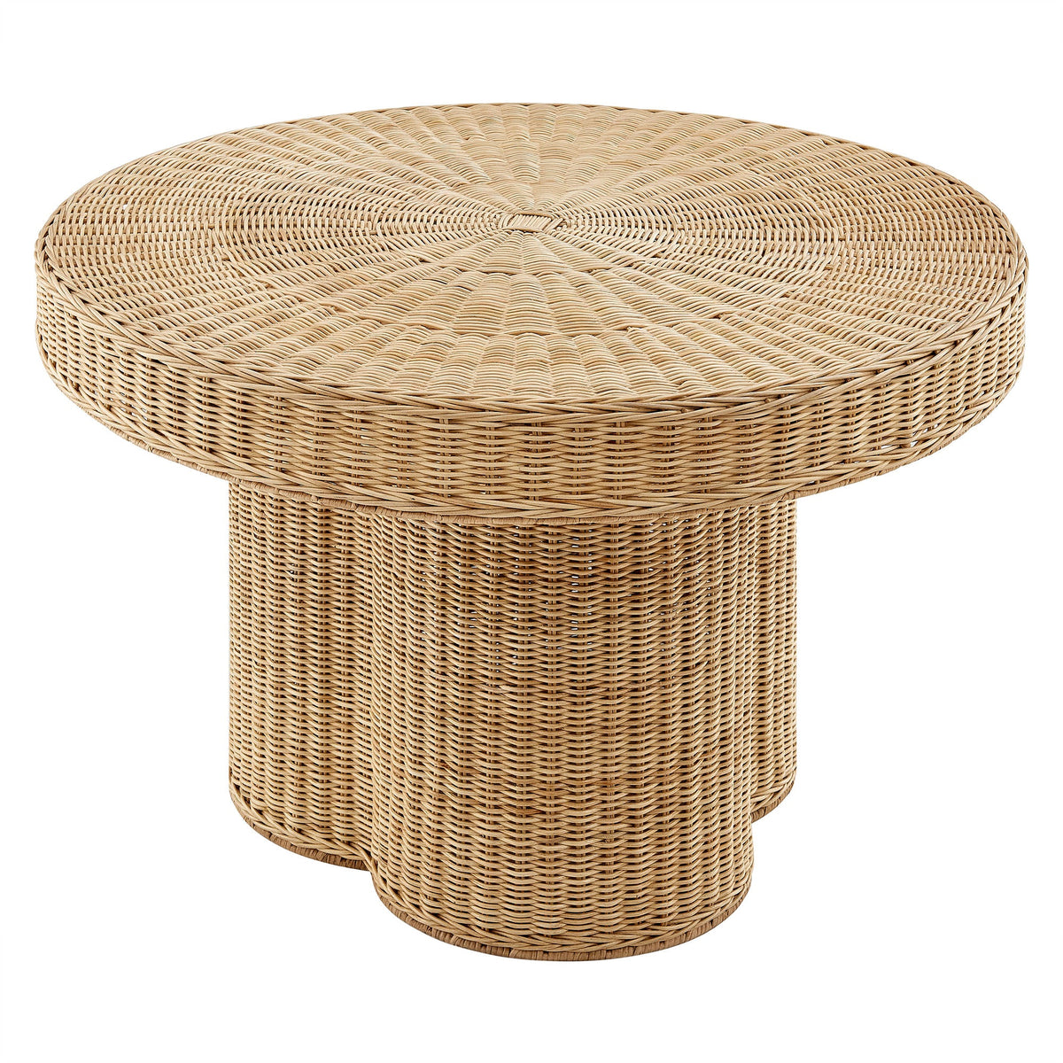Ainsley 32 Inch Round Natural Rattan Coffee Table - view 1