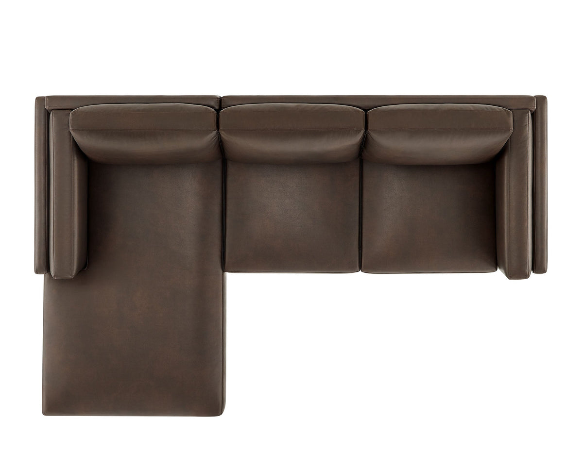 Roscoe Left-Facing Vegan Leather Sectional Sofa with Chaise - view 4