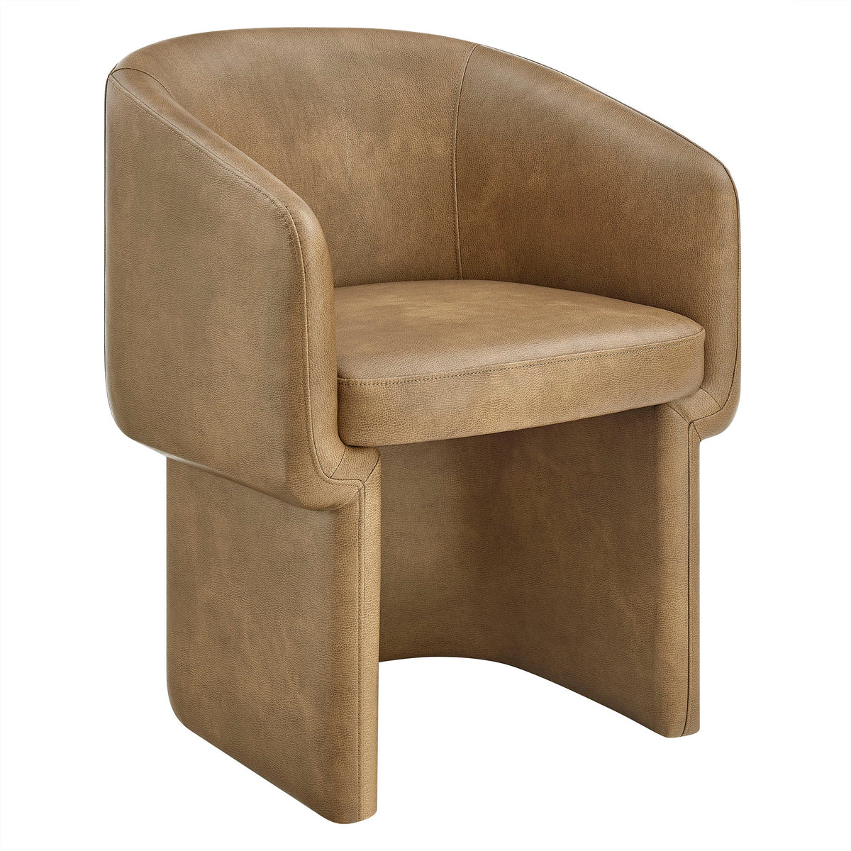 Verity Barrel Back Vegan Leather Dining Chair