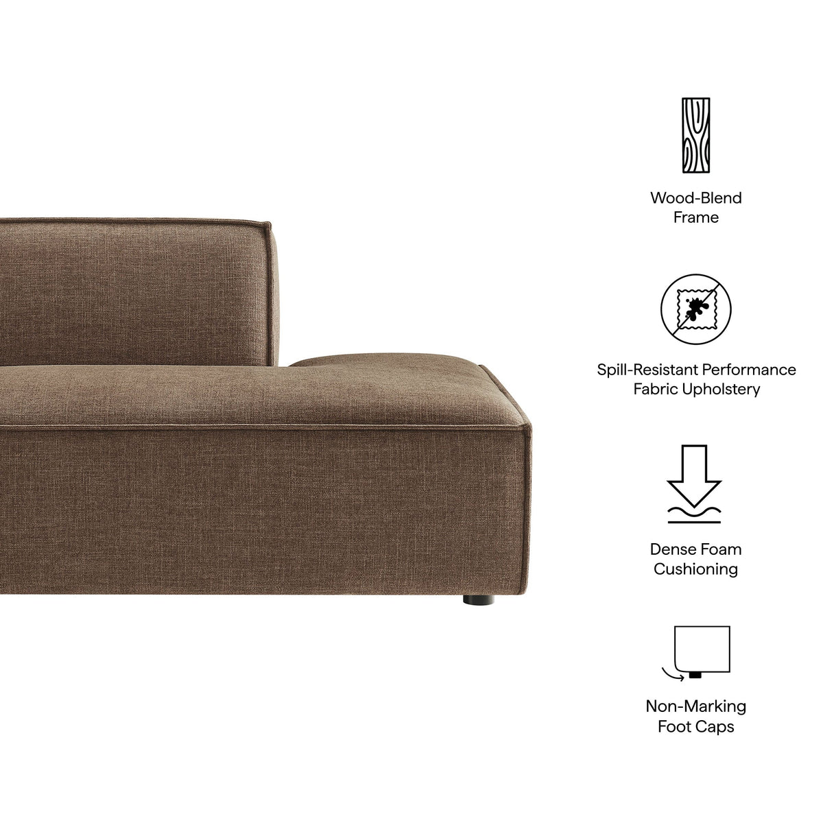 Restore Performance Fabric Upholstered Right-Facing Armless Modular Chaise - view 39