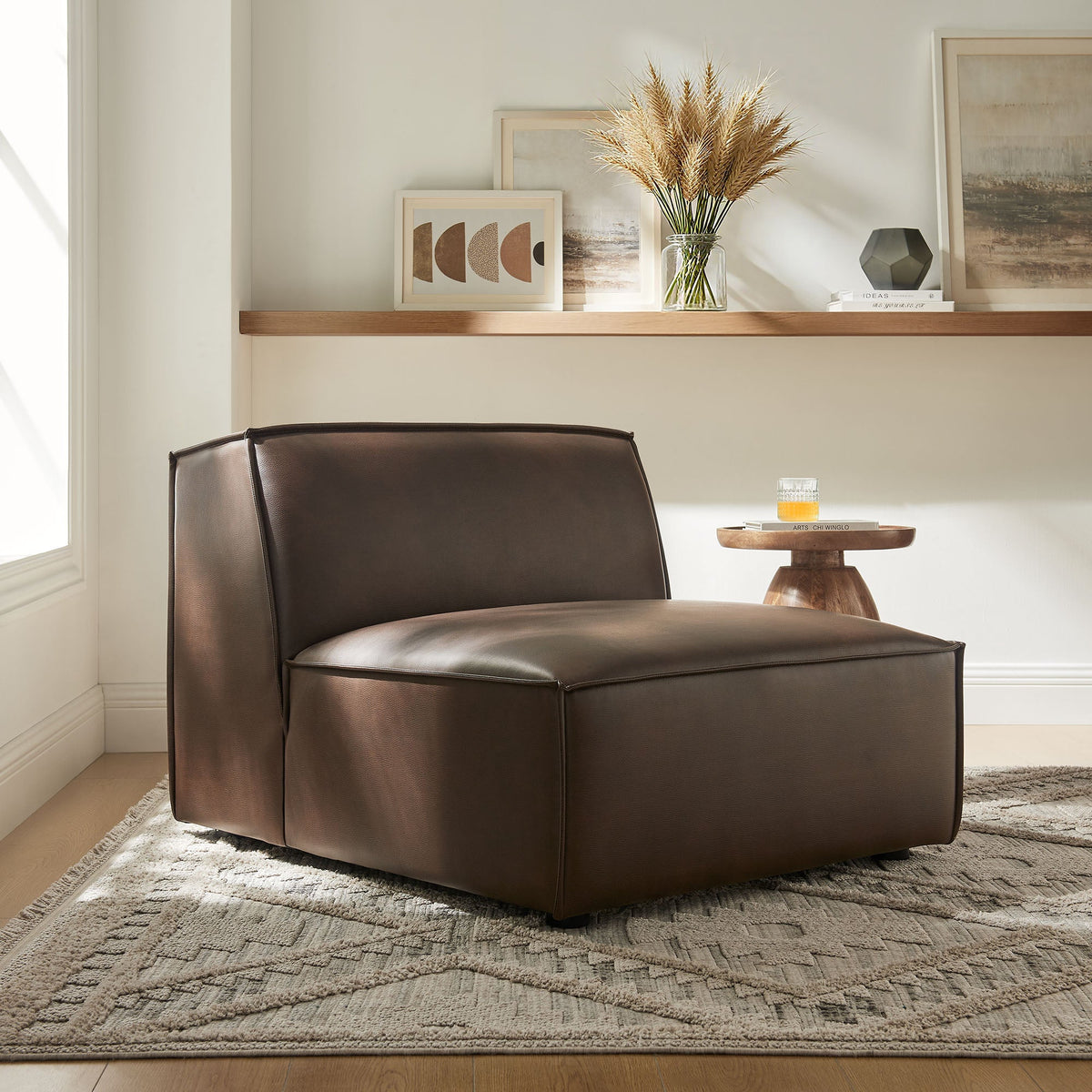 Restore Vegan Leather Armless Modular Chair