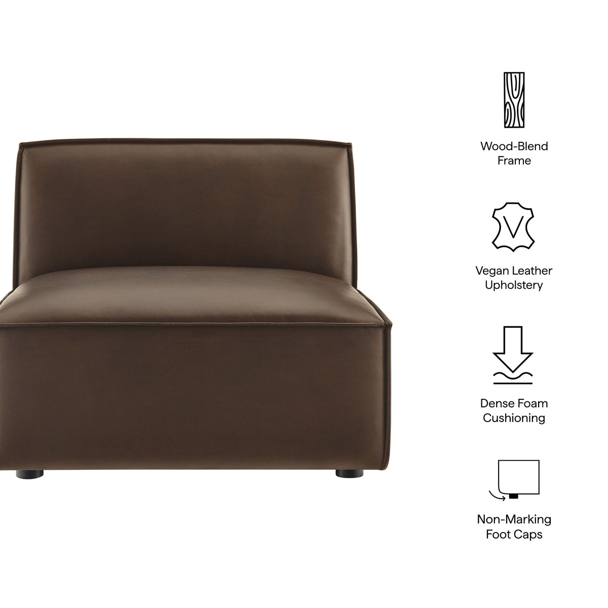 Restore Vegan Leather Armless Modular Chair