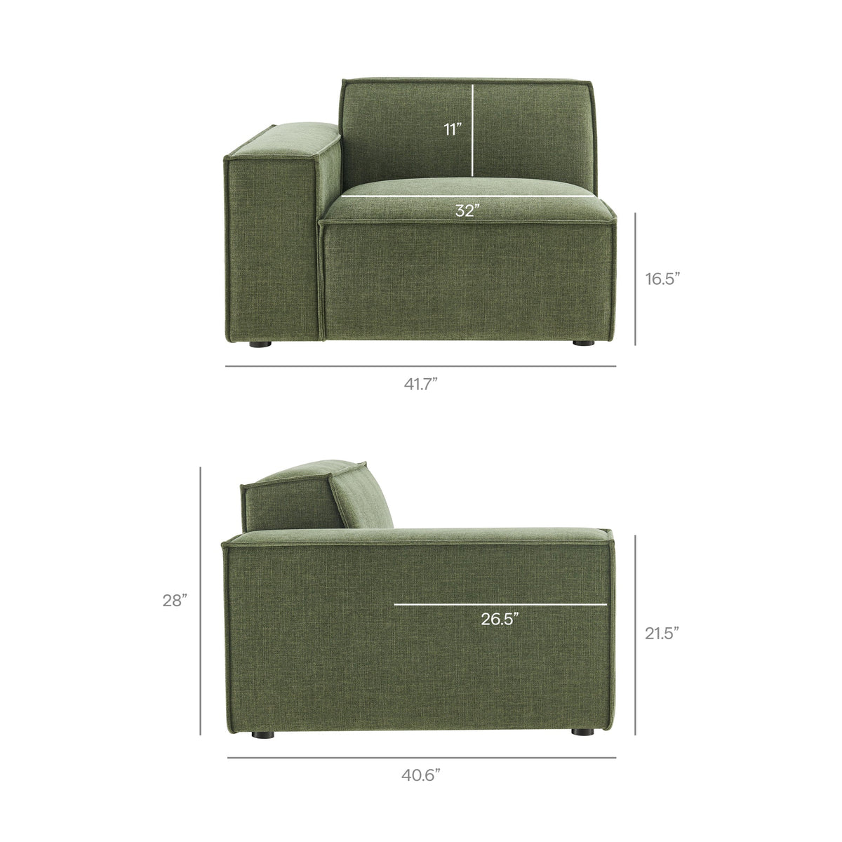 Restore 2-Piece Performance Fabric Upholstered Modular Loveseat