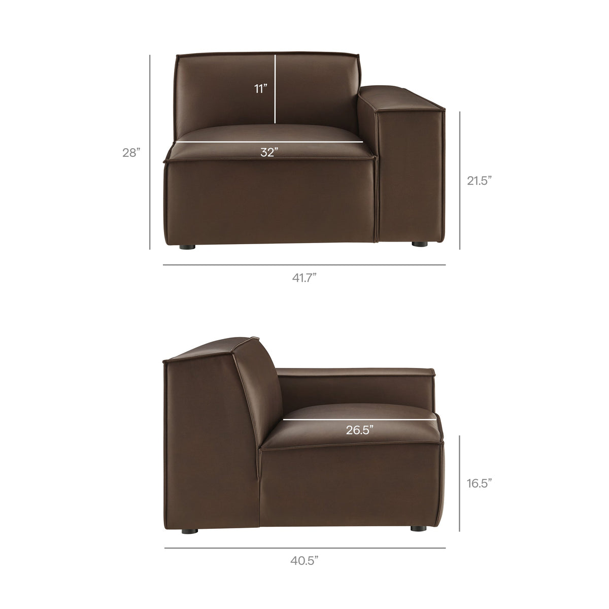 Restore 2-Piece Vegan Leather Modular Loveseat