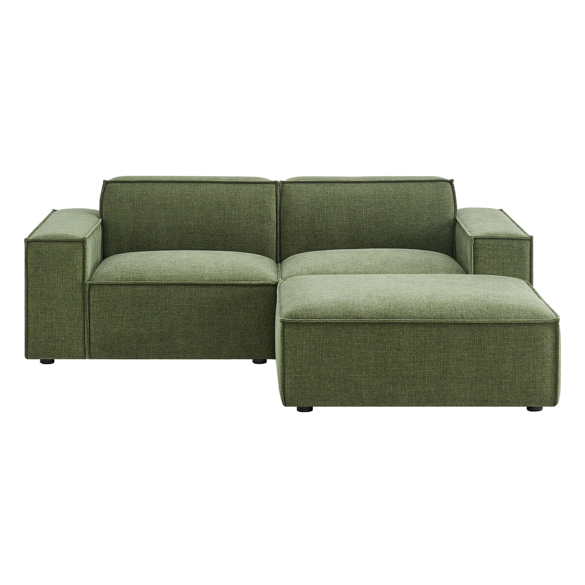 Restore 3-Piece Performance Fabric Upholstered Modular Loveseat with Ottoman