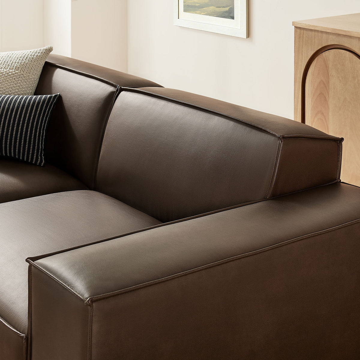 Restore 3-Piece Vegan Leather Modular Loveseat with Ottoman