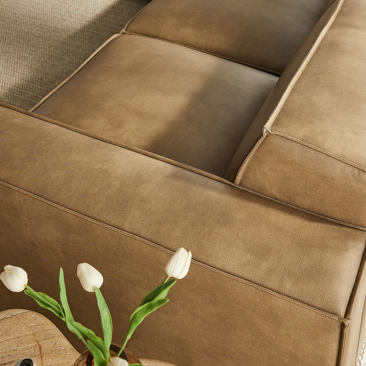 Restore 5-Piece Vegan Leather Modular L-Shaped Sofa