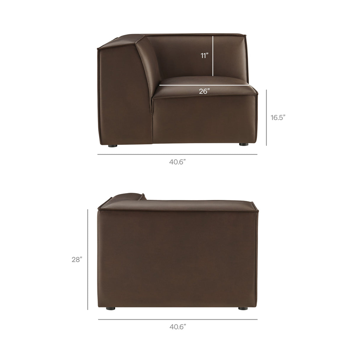 Restore 6-Piece Vegan Leather U-Shaped Armless Sectional Sofa
