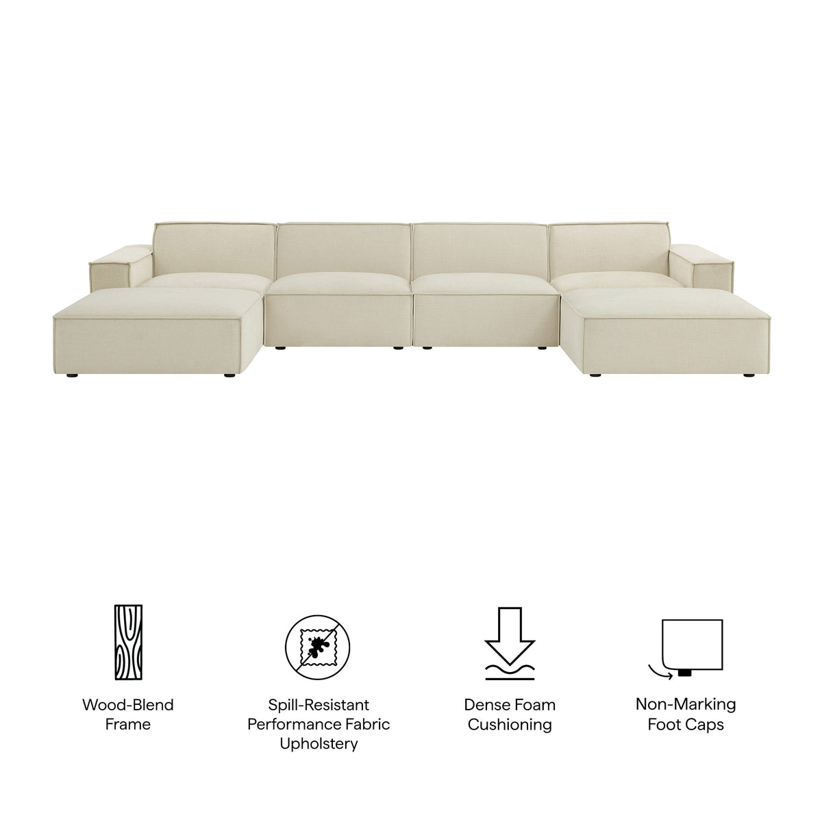 Restore 6-Piece Performance Fabric Upholstered Modular Sectional Sofa