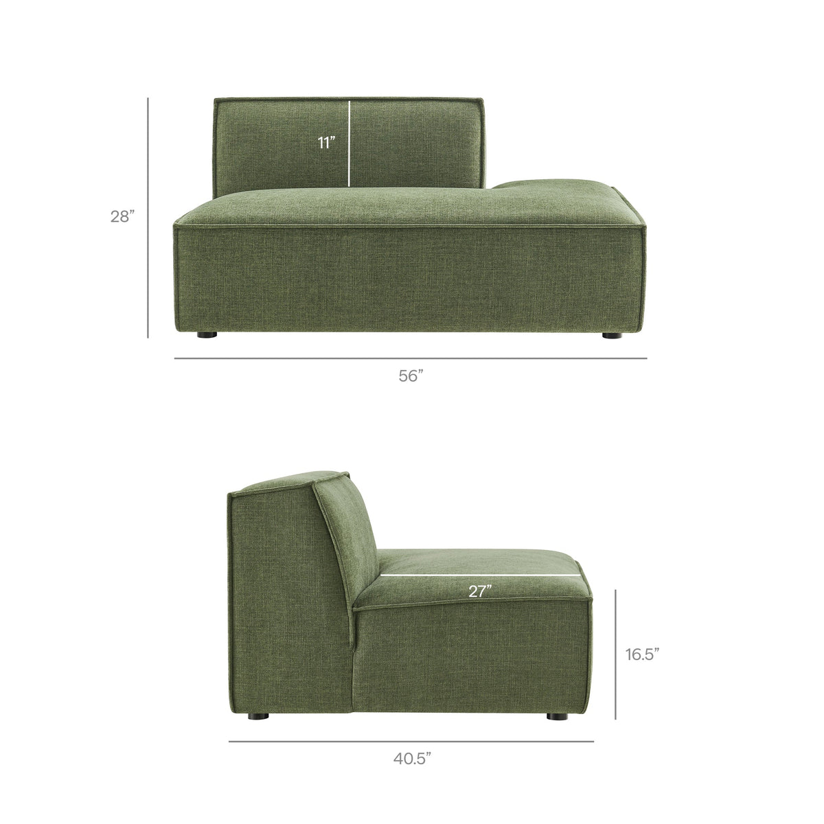 Restore 3-Piece Performance Fabric Upholstered Modular L-Shaped Sectional Sofa