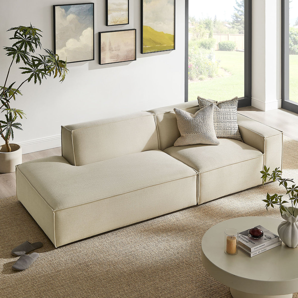 Restore 2-Piece Performance Fabric Upholstered Modular Loveseat