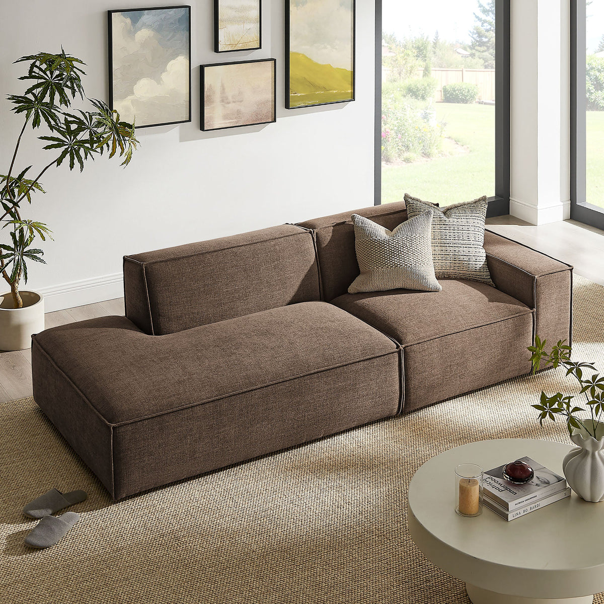 Restore 2-Piece Performance Fabric Upholstered Modular Loveseat