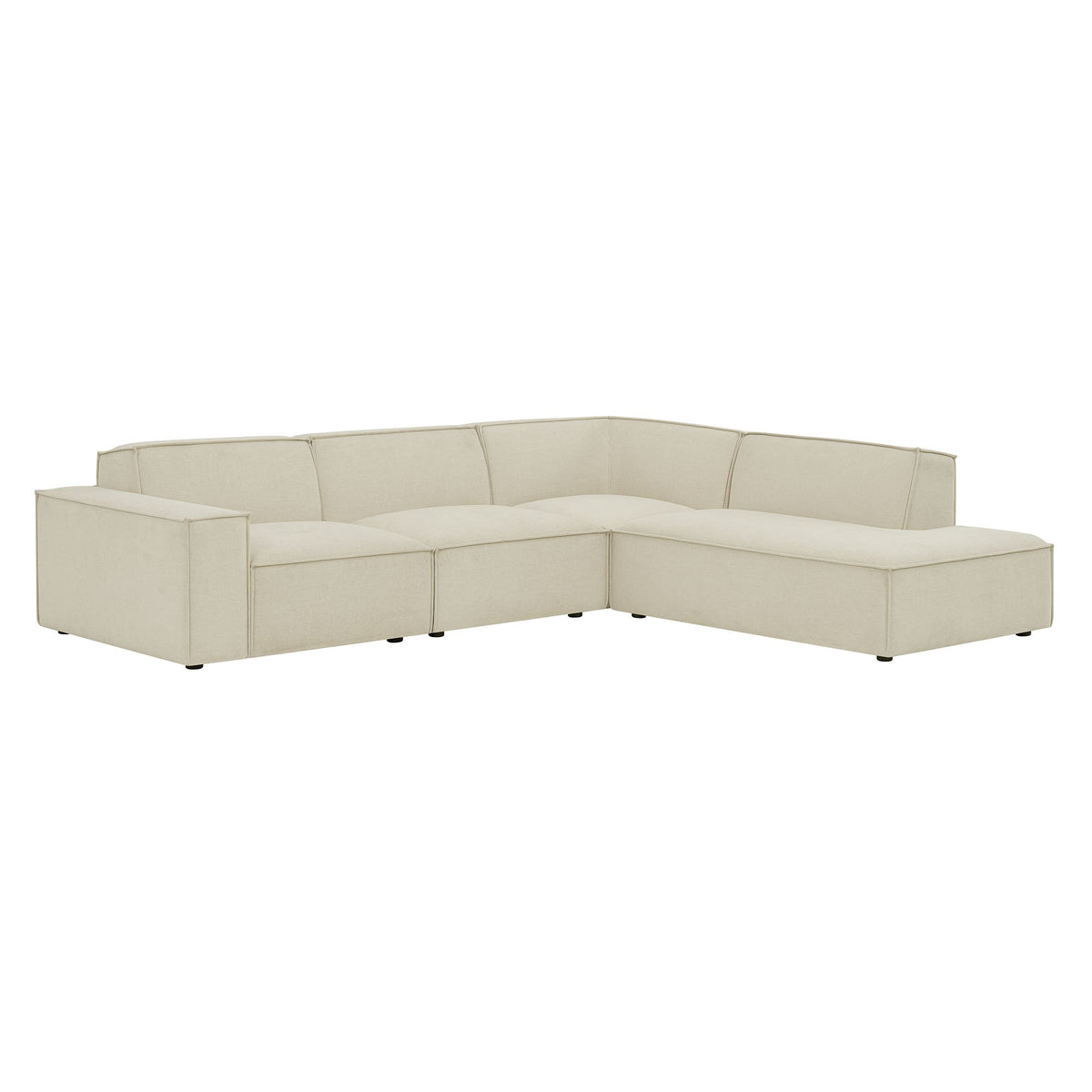 Restore 4-Piece Performance Fabric Upholstered Modular L-Shaped Sofa